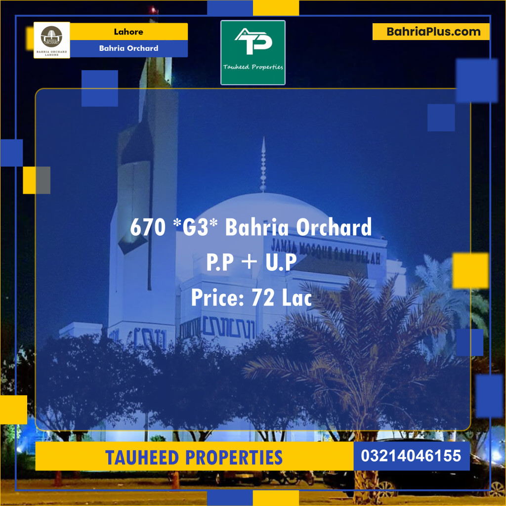 Residential Plot for Sale in Bahria Orchard, Lahore - (BP-118666)