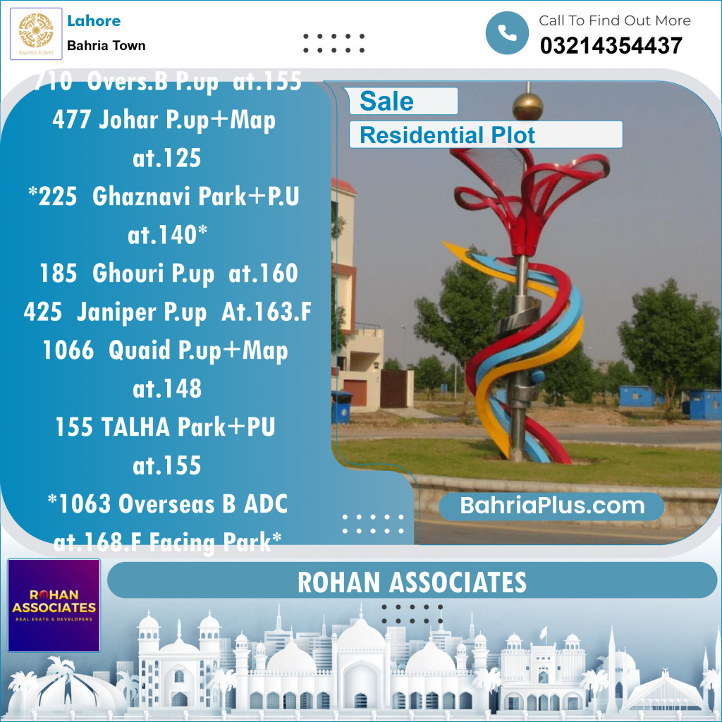 Residential Plot for Sale in Bahria Town, Lahore - (BP-118673)