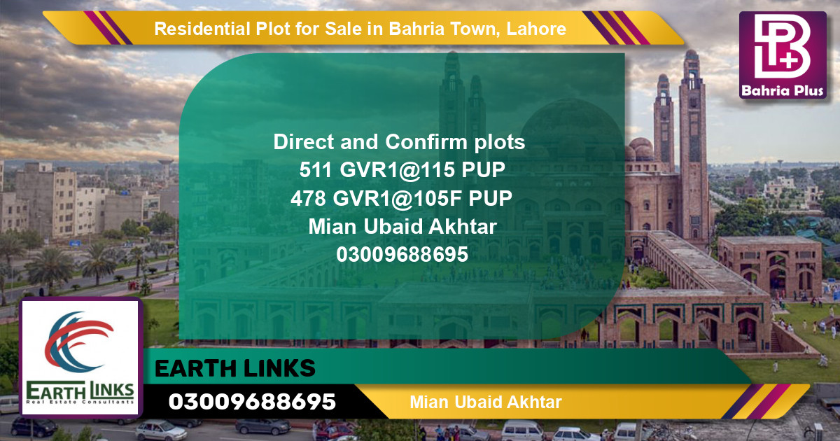 Residential Plot for Sale in Bahria Town, Lahore - (BP-118683)