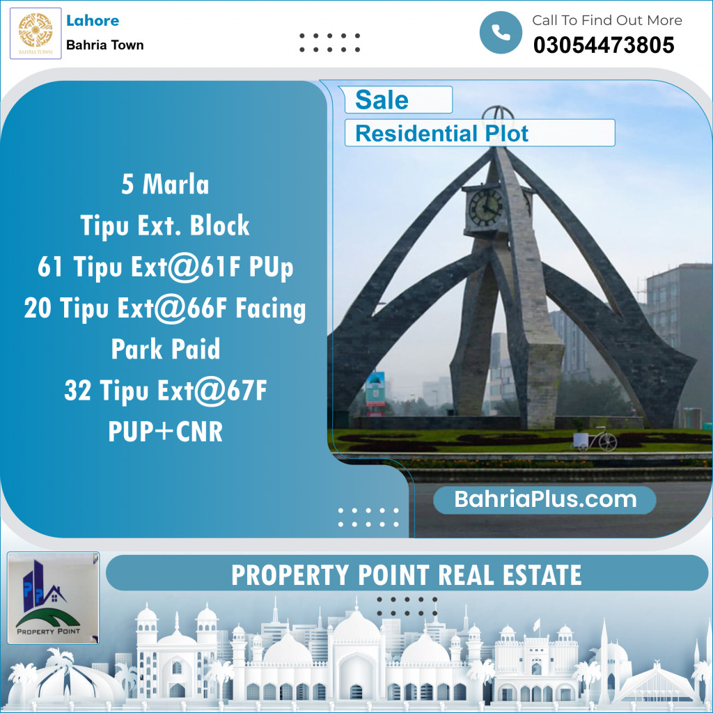 Residential Plot for Sale in Bahria Town, Lahore - (BP-118738)