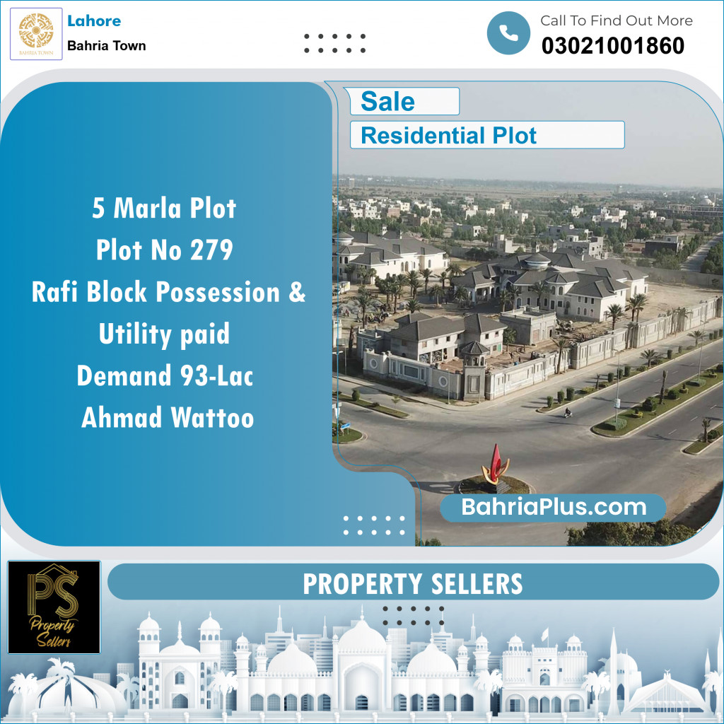 Residential Plot for Sale in Bahria Town, Lahore - (BP-118743)
