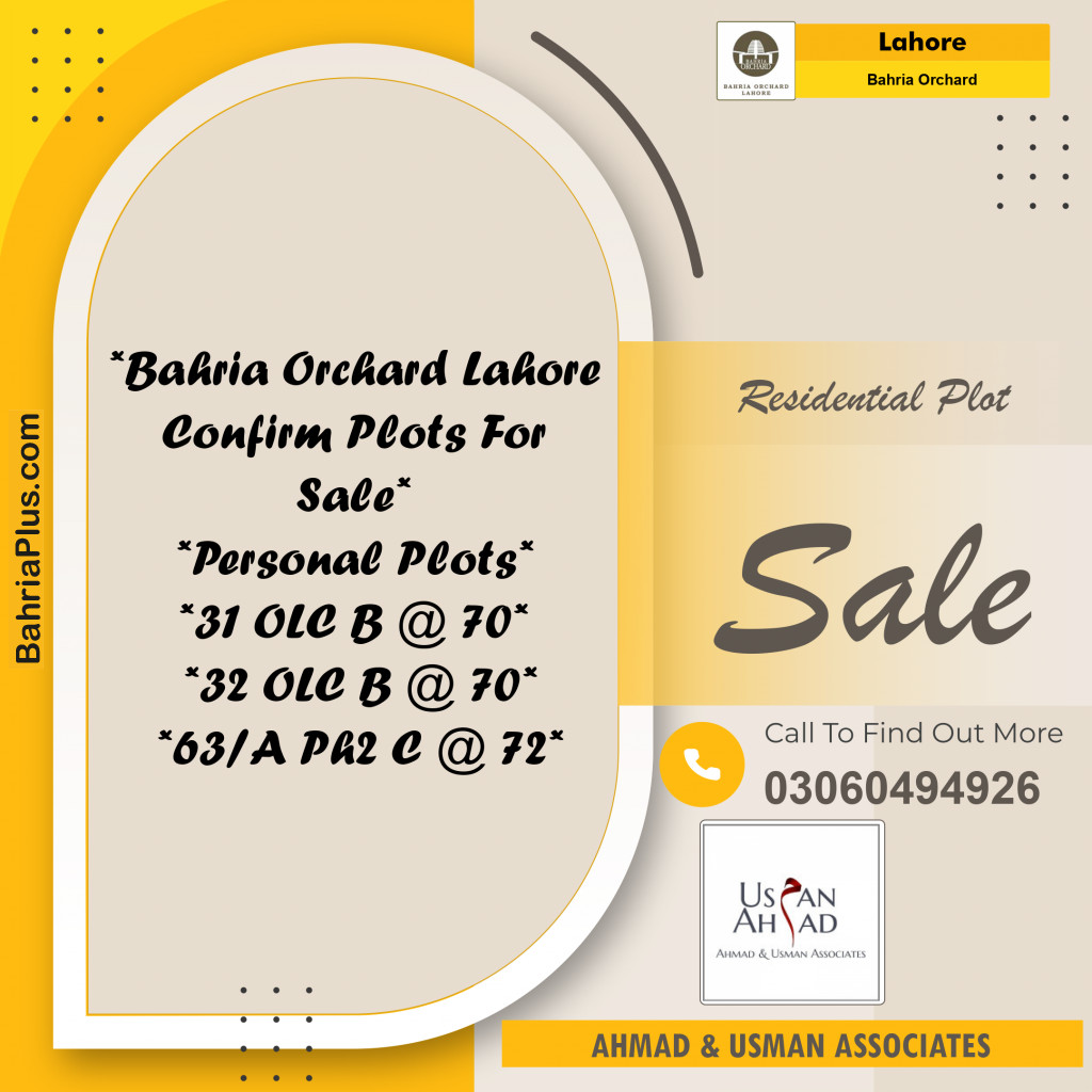 Residential Plot for Sale in Bahria Orchard, Lahore - (BP-118753)