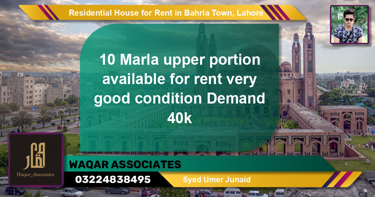 Residential House for Rent in Bahria Town, Lahore - (BP-118758)