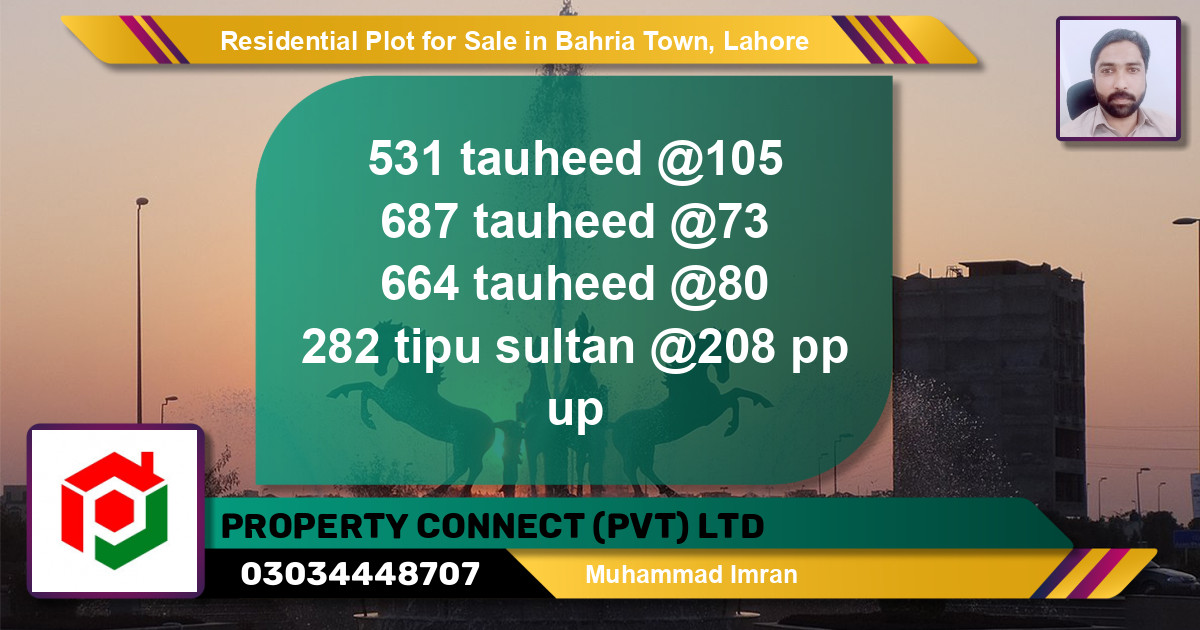 Residential Plot for Sale in Bahria Town, Lahore - (BP-118759)