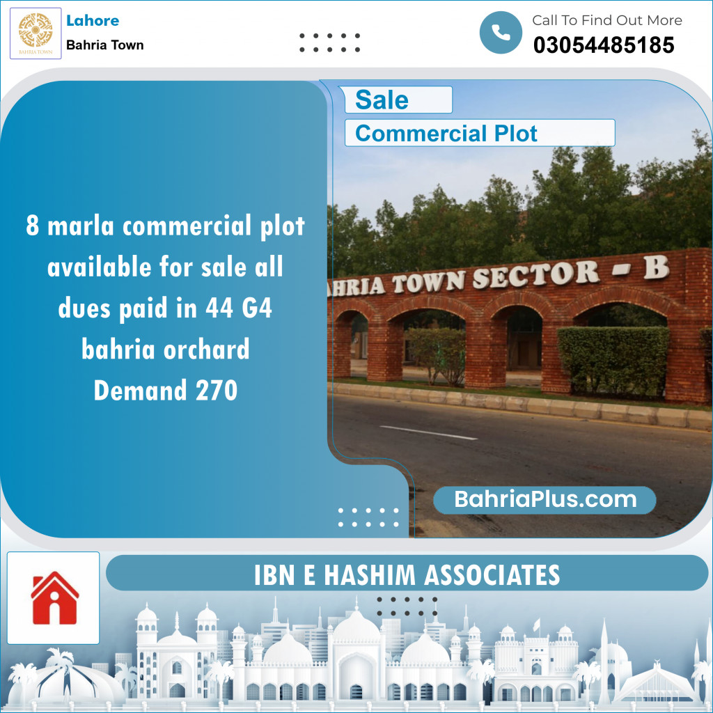 Commercial Plot for Sale in Bahria Town, Lahore - (BP-118783)