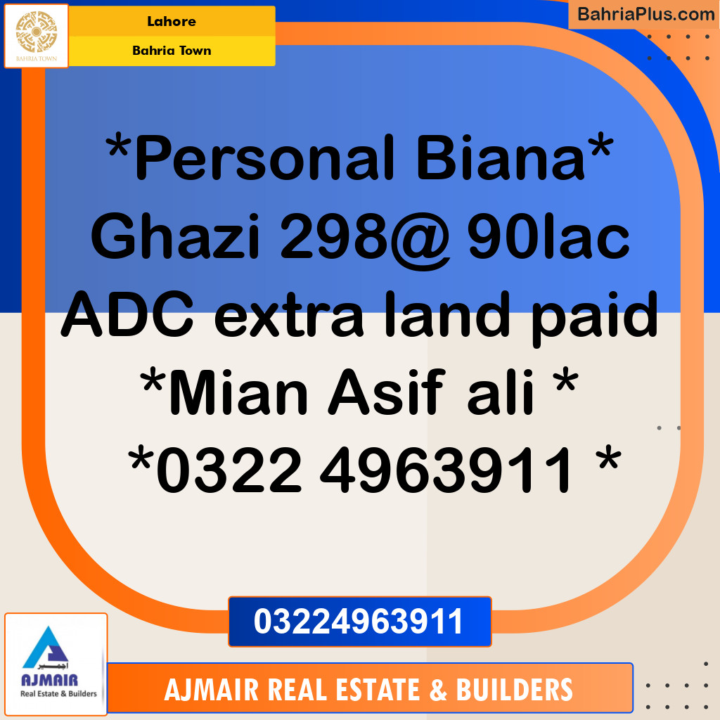 Residential Plot for Sale in Bahria Town, Lahore - (BP-118795)