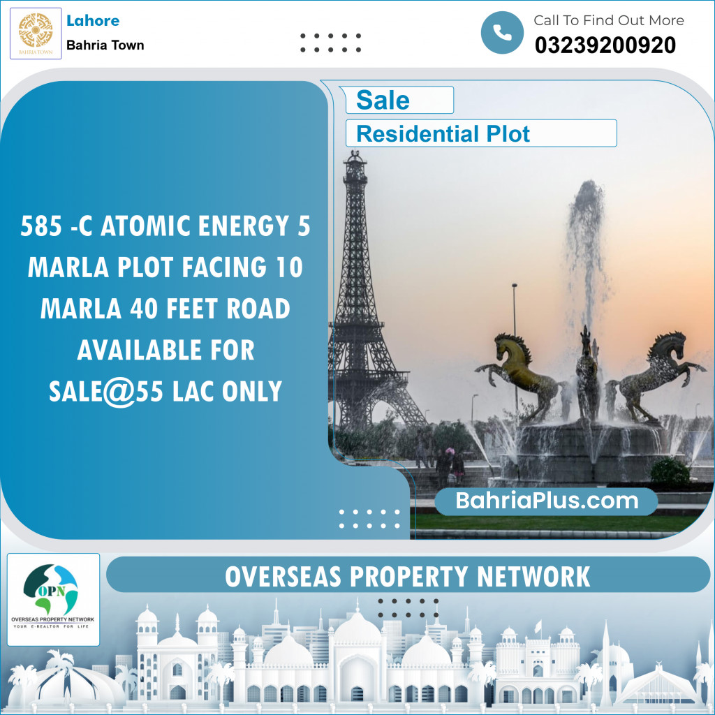 Residential Plot for Sale in Bahria Town, Lahore - (BP-118826)