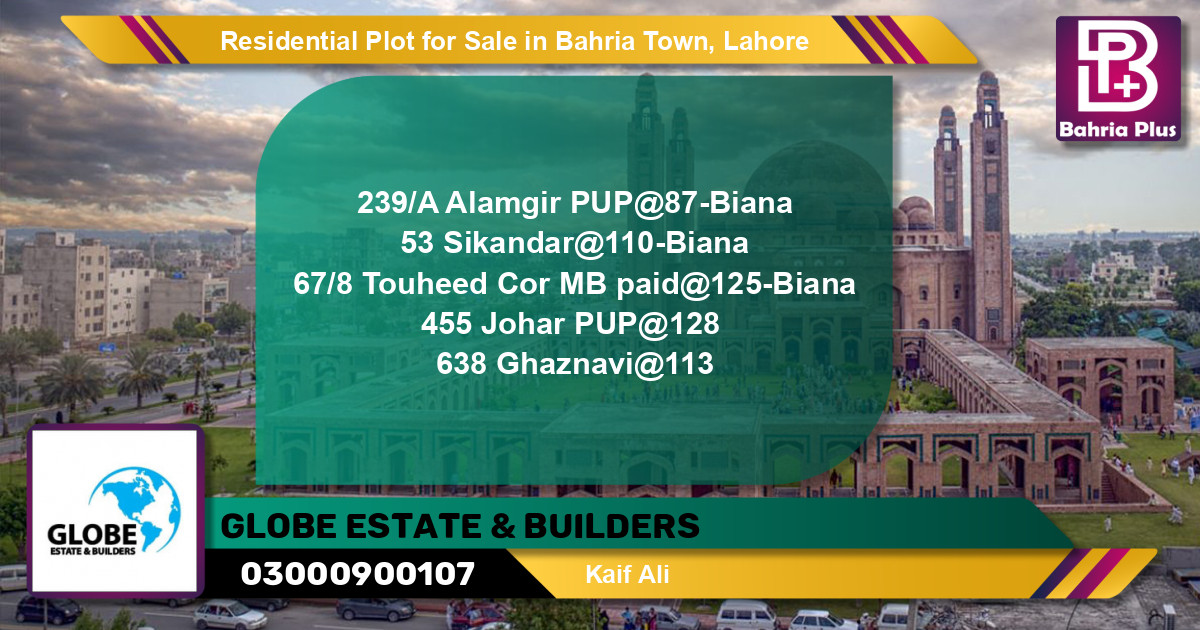Residential Plot for Sale in Bahria Town, Lahore - (BP-118831)