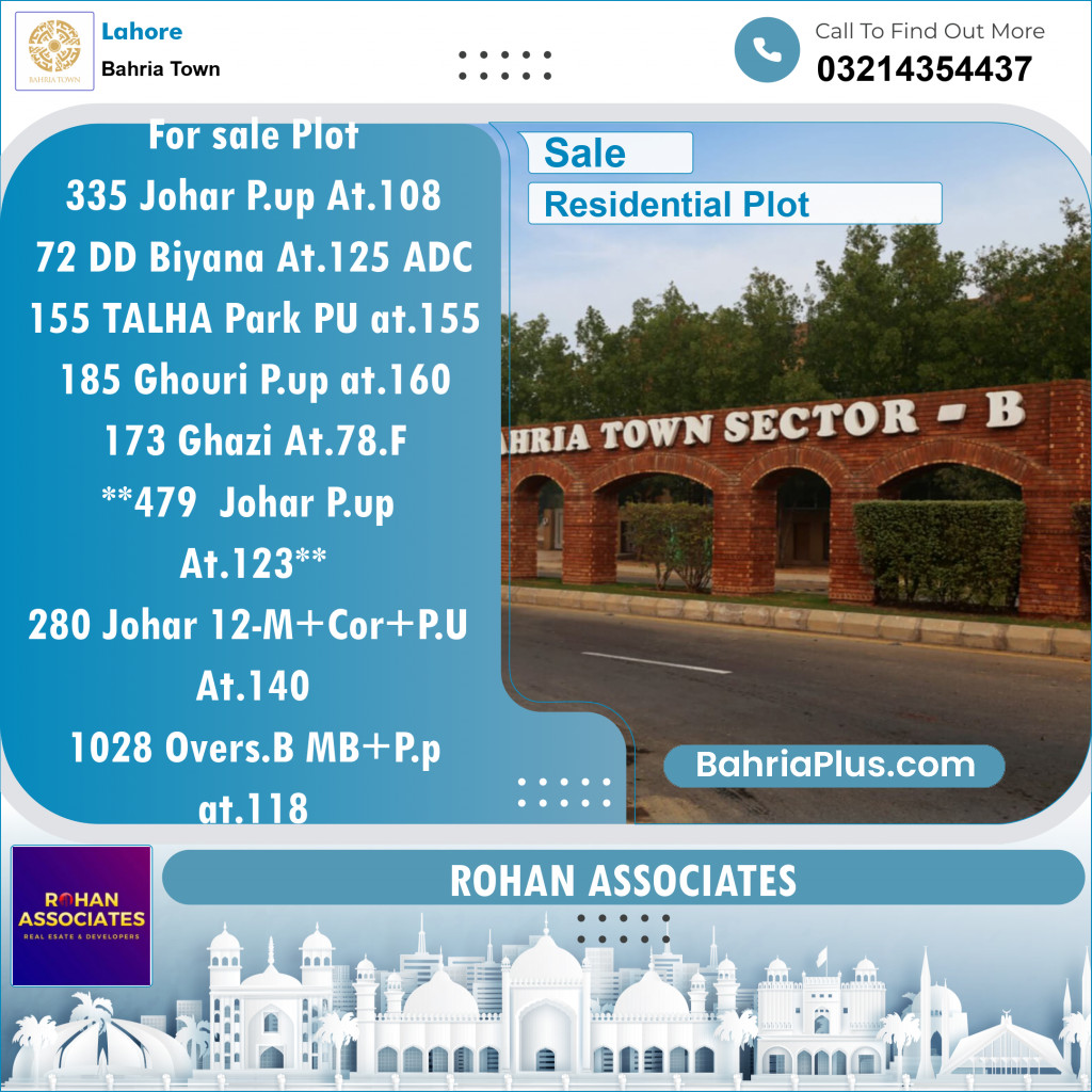 Residential Plot for Sale in Bahria Town, Lahore - (BP-118833)