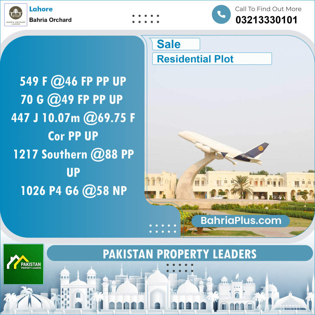 Residential Plot for Sale in Bahria Orchard, Lahore - (BP-118850)