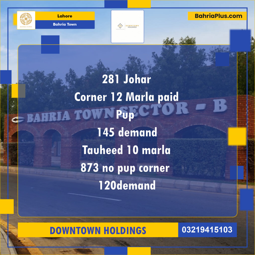 Residential Plot for Sale in Bahria Town, Lahore - (BP-118855)
