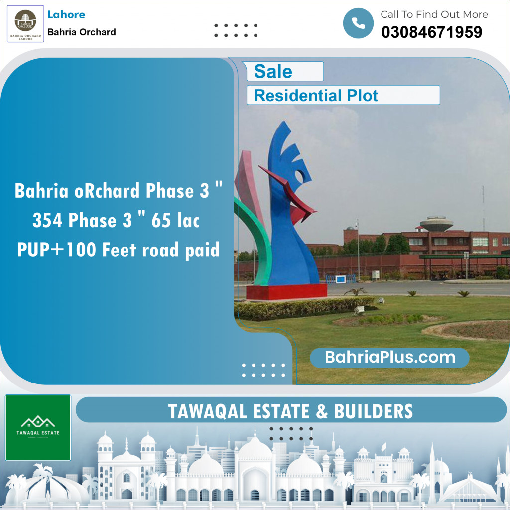 Residential Plot for Sale in Bahria Orchard, Lahore - (BP-118879)