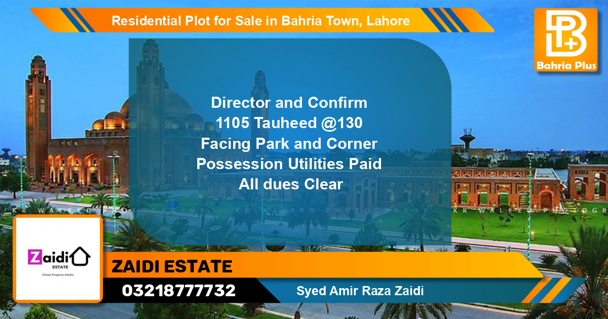 Residential Plot for Sale in Bahria Town, Lahore - (BP-118887)