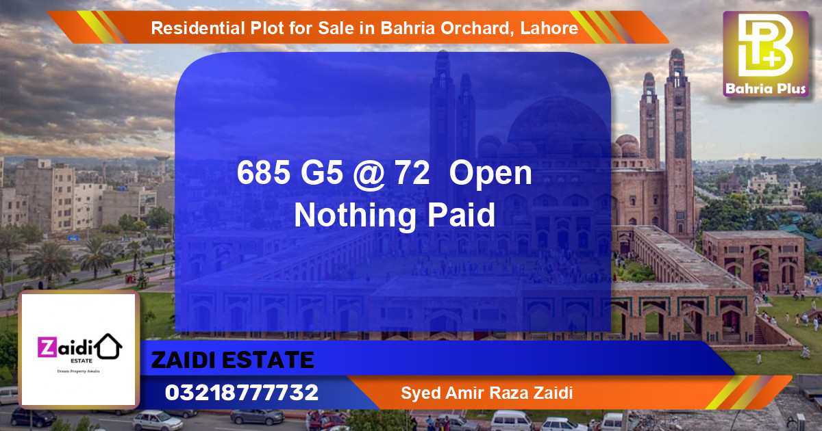 Residential Plot for Sale in Bahria Orchard, Lahore - (BP-118891)