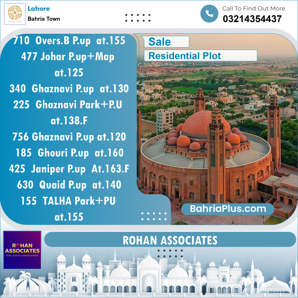 Residential Plot for Sale in Bahria Town, Lahore - (BP-118911)