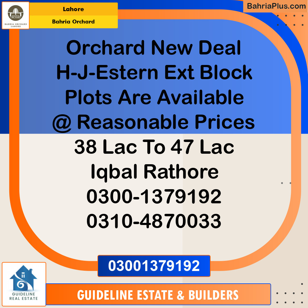 Residential Plot for Sale in Bahria Orchard, Lahore - (BP-118966)