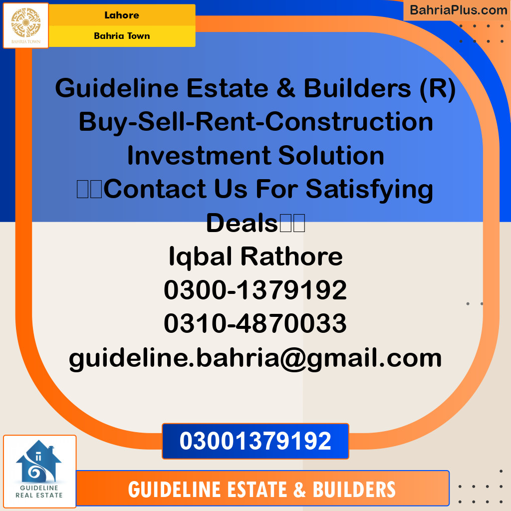 Residential Plot for Sale in Bahria Town, Lahore - (BP-118967)