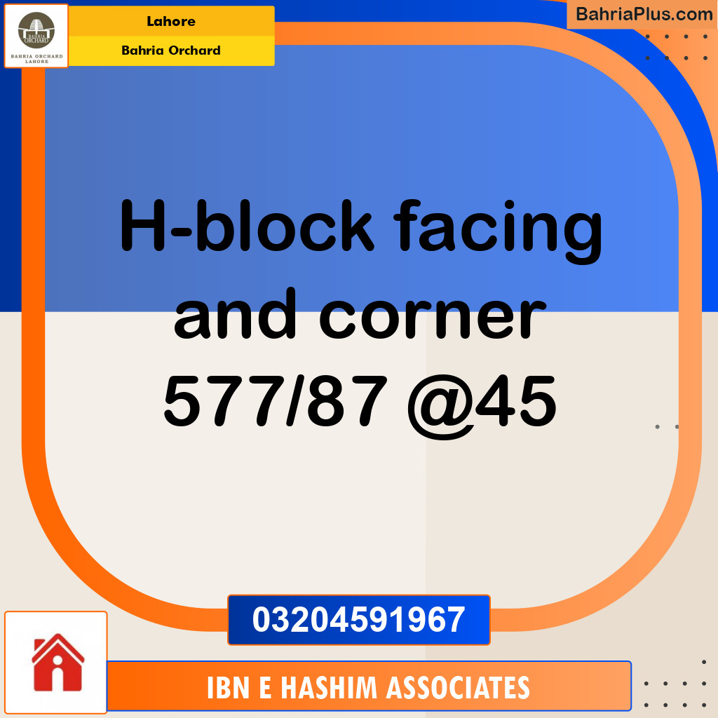 Residential Plot for Sale in Bahria Orchard, Lahore - (BP-119000)