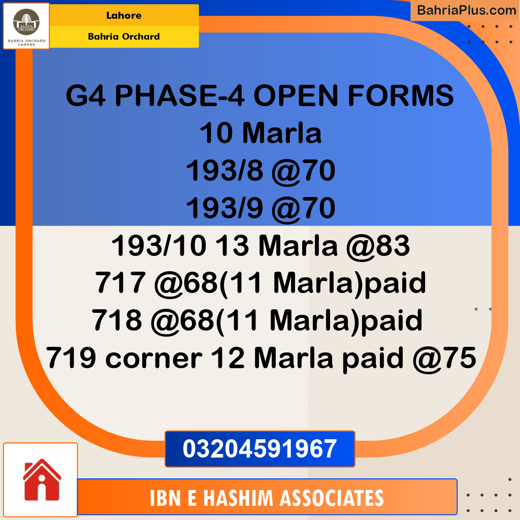 Residential Plot for Sale in Bahria Orchard, Lahore - (BP-119002)
