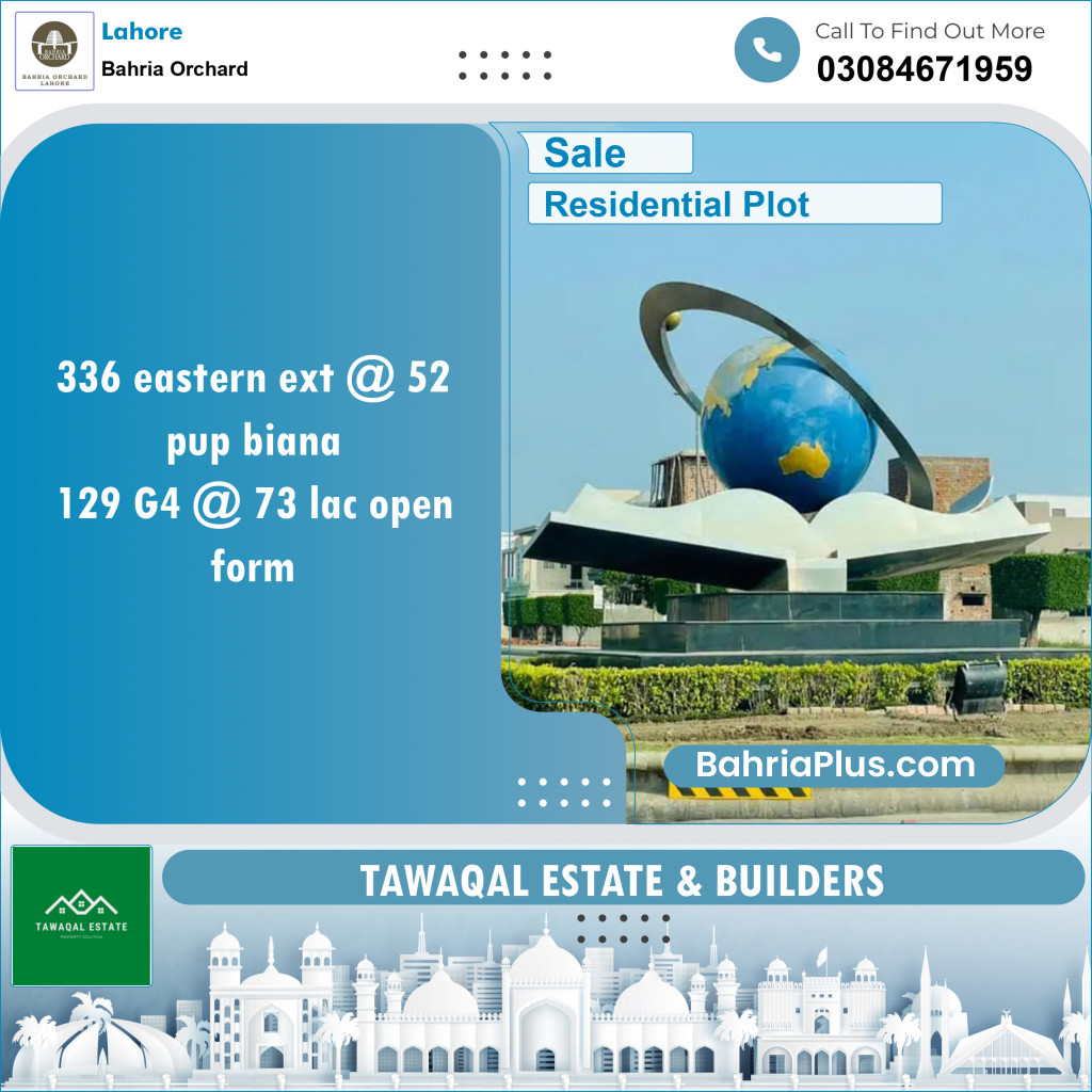 Residential Plot for Sale in Bahria Orchard, Lahore - (BP-119029)