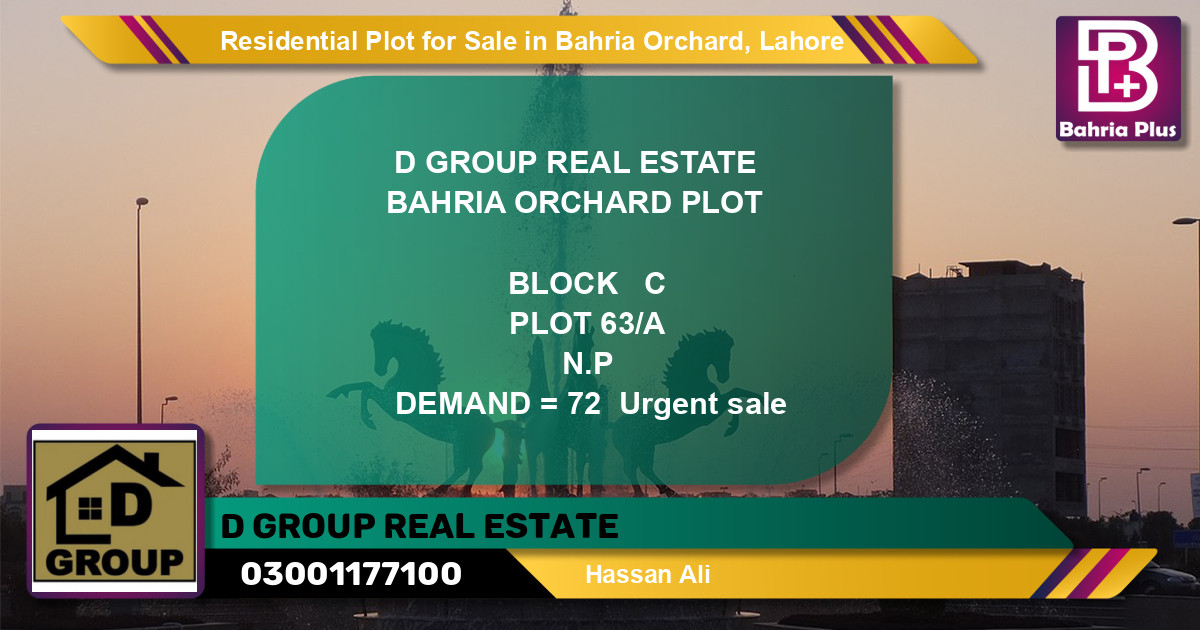 Residential Plot for Sale in Bahria Orchard, Lahore - (BP-119036)