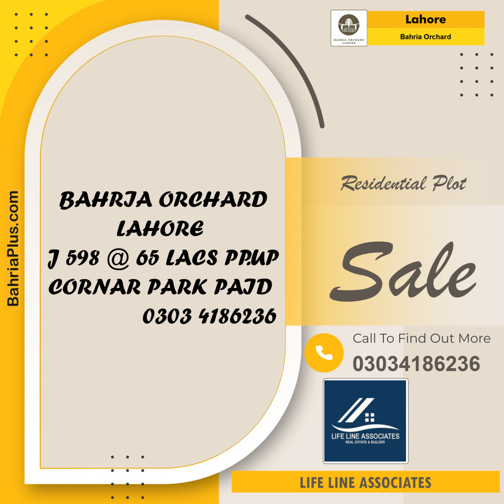 Residential Plot for Sale in Bahria Orchard, Lahore - (BP-119047)