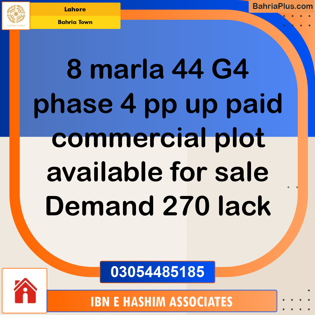 Residential Plot for Sale in Bahria Town, Lahore - (BP-119048)