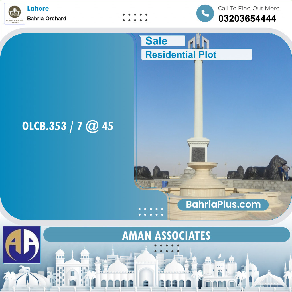 Residential Plot for Sale in Bahria Orchard, Lahore - (BP-119051)