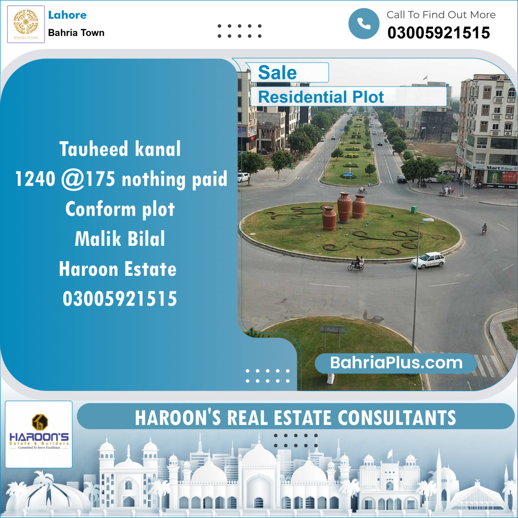 Residential Plot for Sale in Bahria Town, Lahore - (BP-119140)