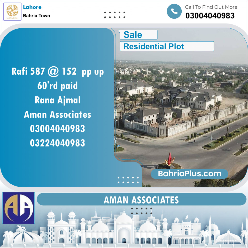 Residential Plot for Sale in Bahria Town, Lahore - (BP-119148)