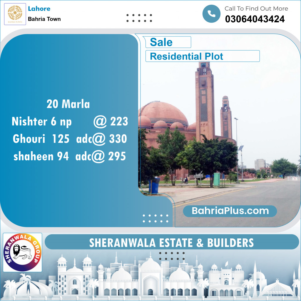 Residential Plot for Sale in Bahria Town, Lahore - (BP-119171)