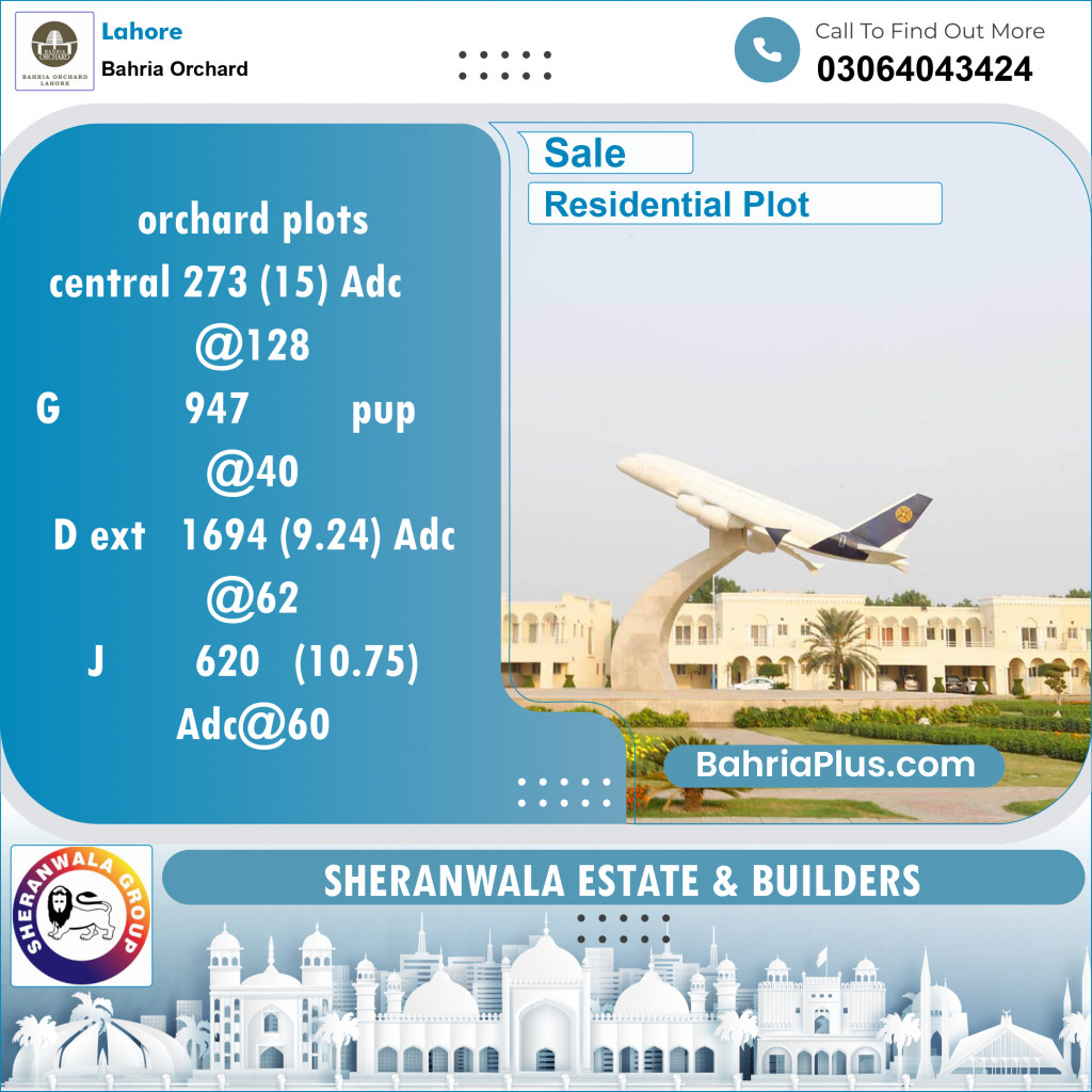 Residential Plot for Sale in Bahria Orchard, Lahore - (BP-119174)
