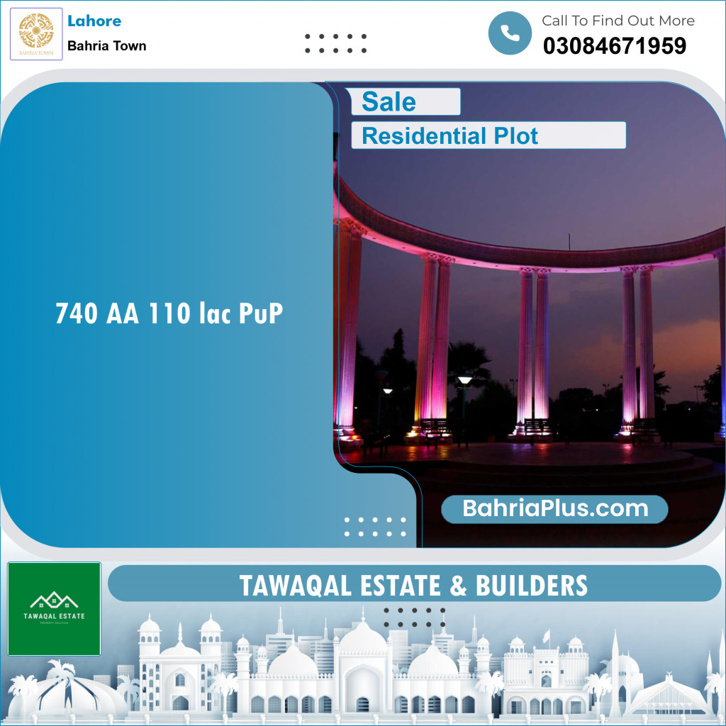 Residential Plot for Sale in Bahria Town, Lahore - (BP-119182)
