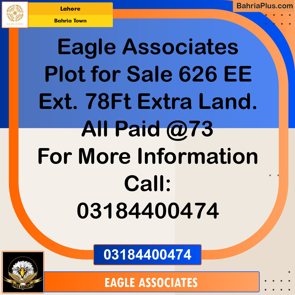 Residential Plot for Sale in Bahria Town, Lahore - (BP-119205)