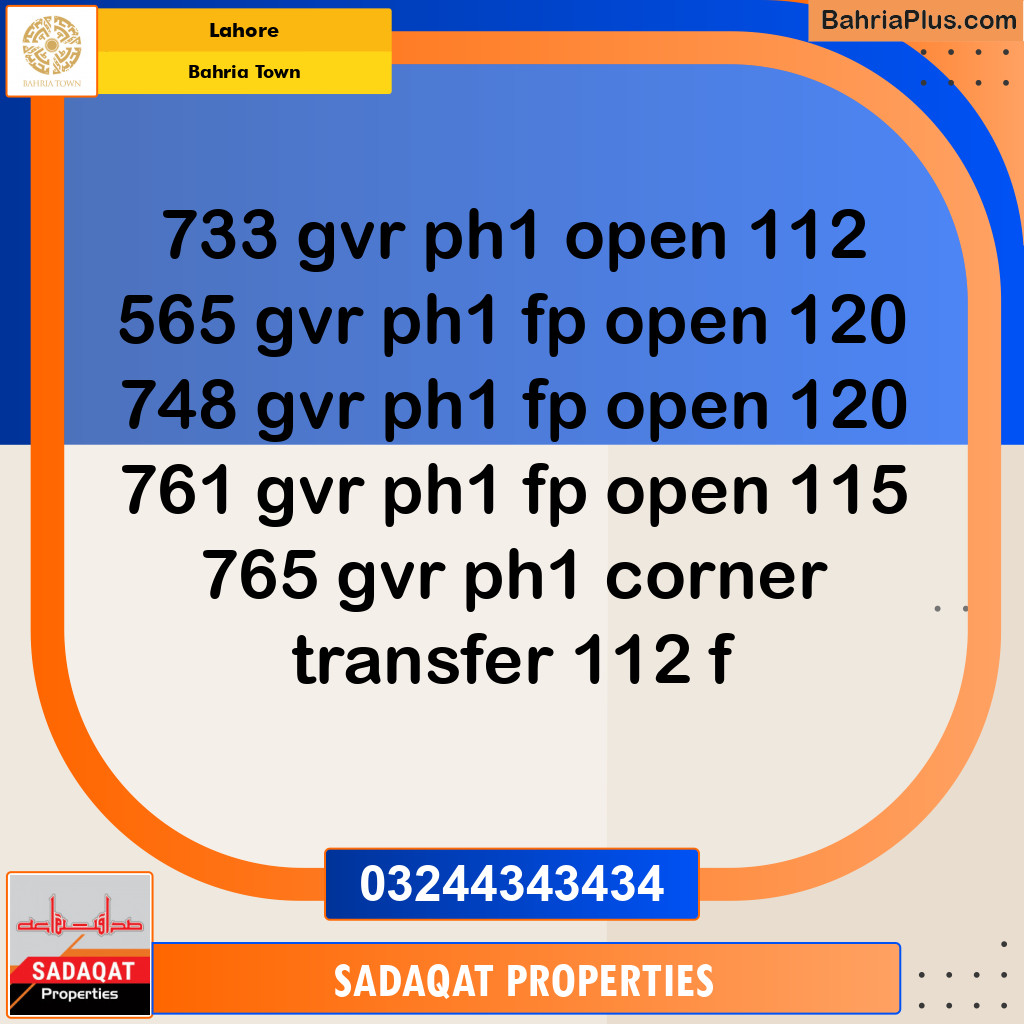 Residential Plot for Sale in Bahria Town, Lahore - (BP-119213)