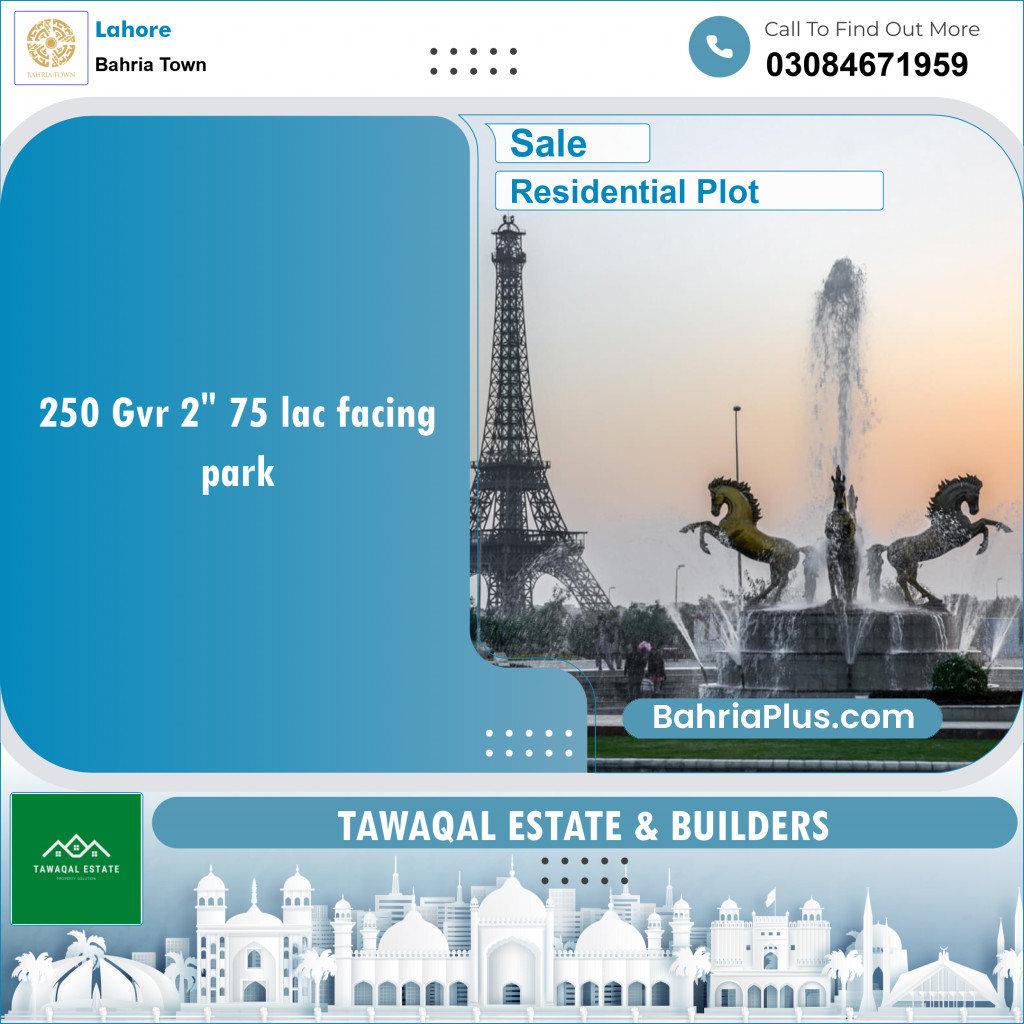Residential Plot for Sale in Bahria Town, Lahore - (BP-119220)