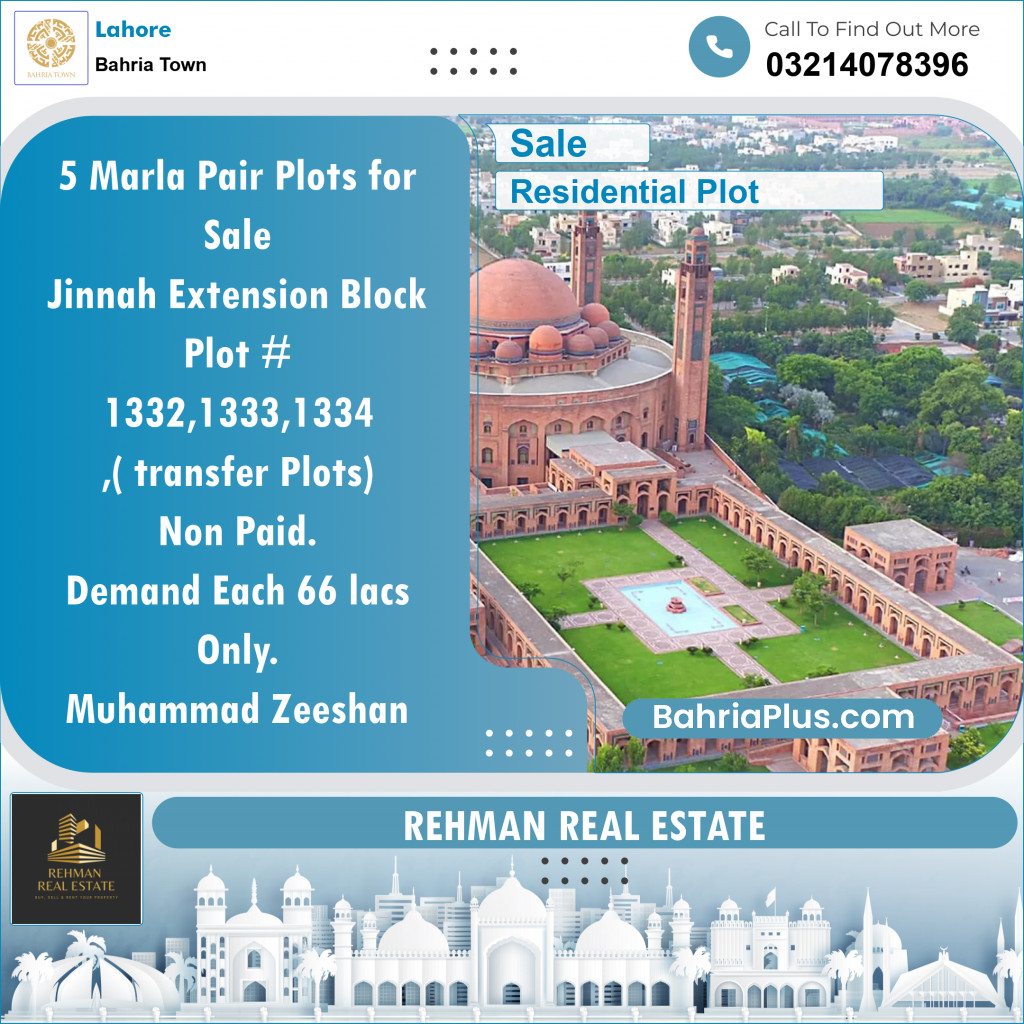 Residential Plot for Sale in Bahria Town, Lahore - (BP-119238)