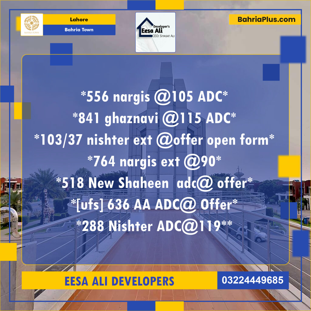 Residential Plot for Sale in Bahria Town, Lahore - (BP-119243)