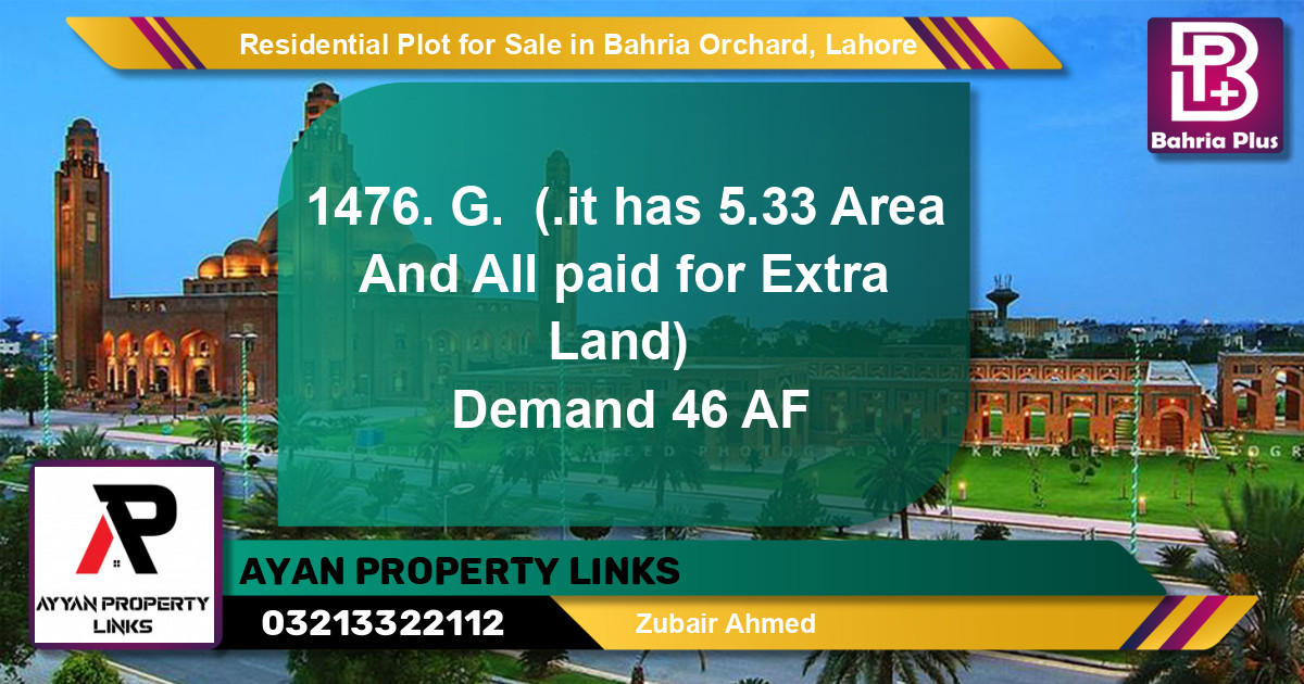 Residential Plot for Sale in Bahria Orchard, Lahore - (BP-119276)