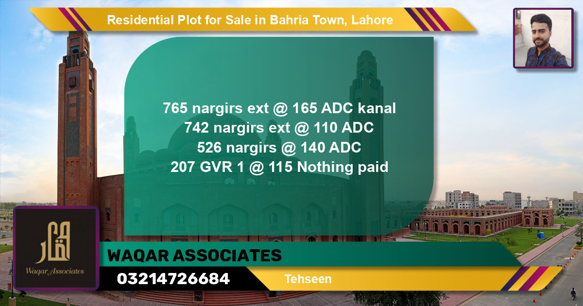 Residential Plot for Sale in Bahria Town, Lahore - (BP-119300)