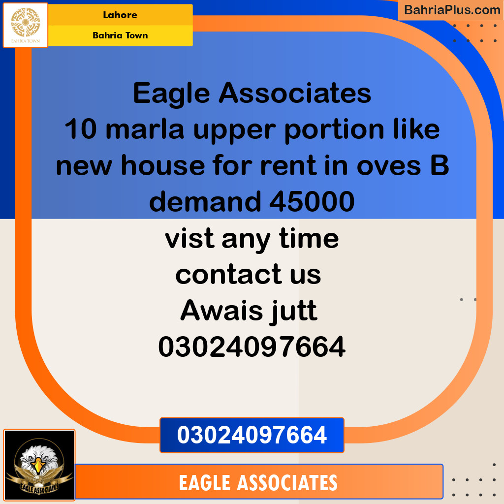 Residential House for Rent in Bahria Town, Lahore - (BP-119324)