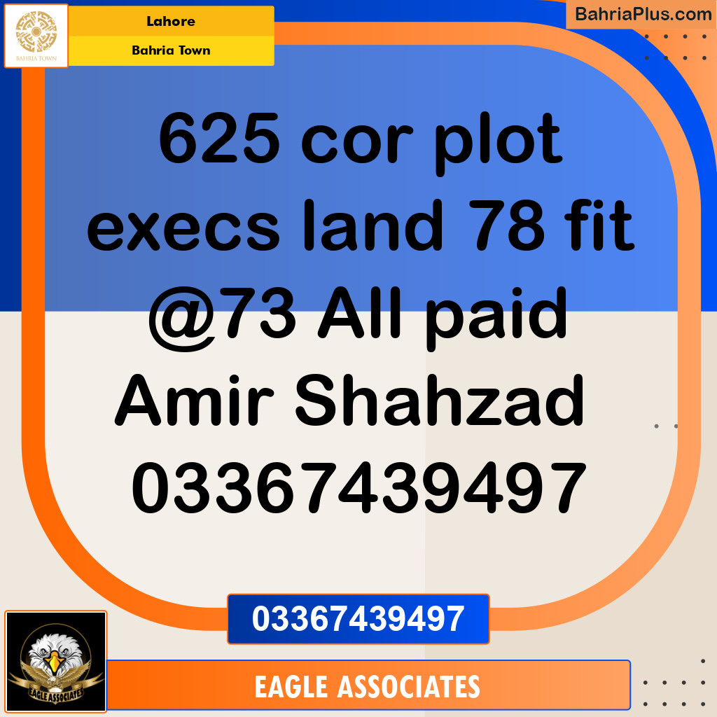 Residential Plot for Sale in Bahria Town, Lahore - (BP-119326)