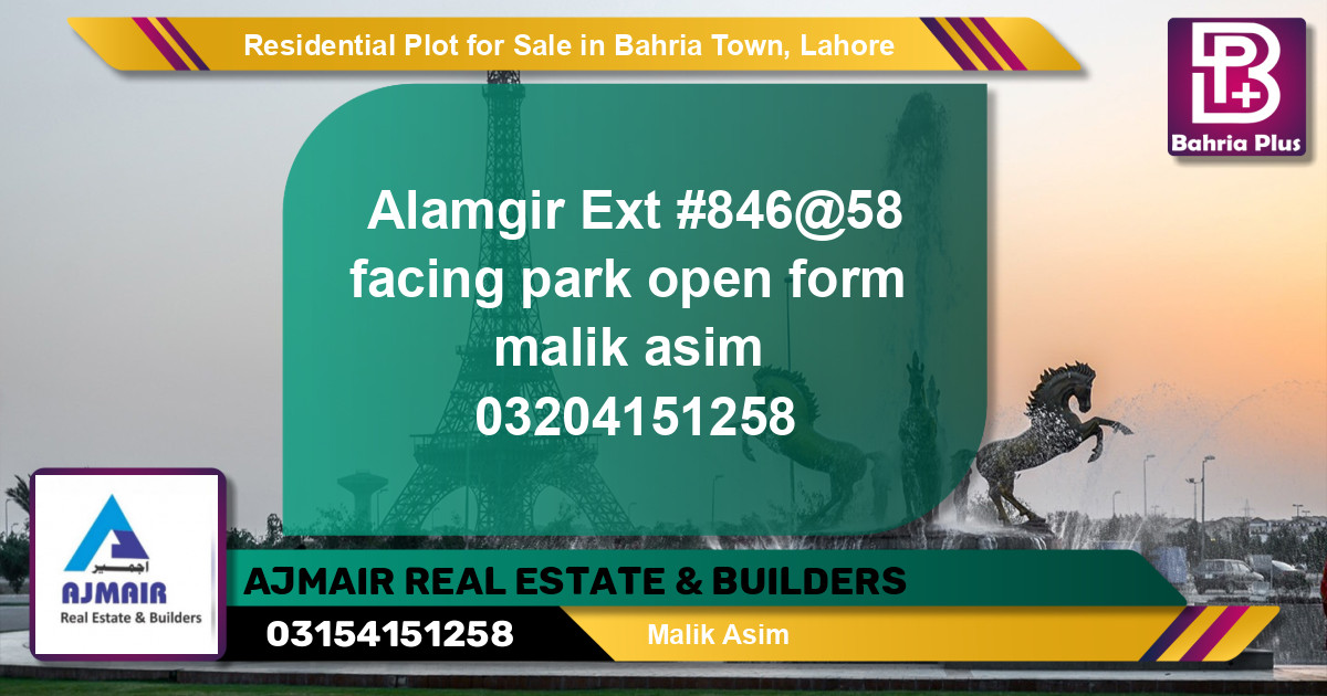 Residential Plot for Sale in Bahria Town, Lahore - (BP-119338)
