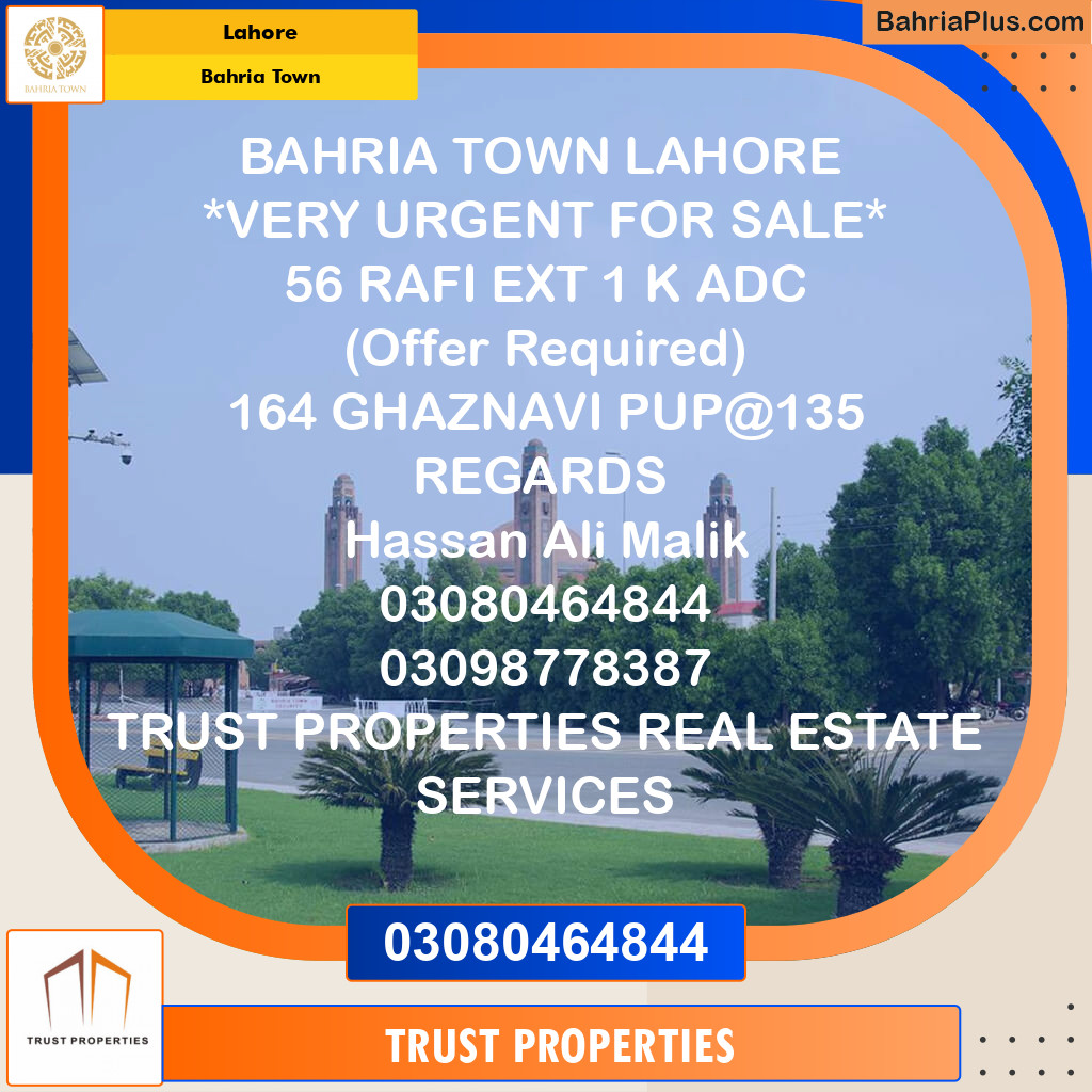 Residential Plot for Sale in Bahria Town, Lahore - (BP-119342)