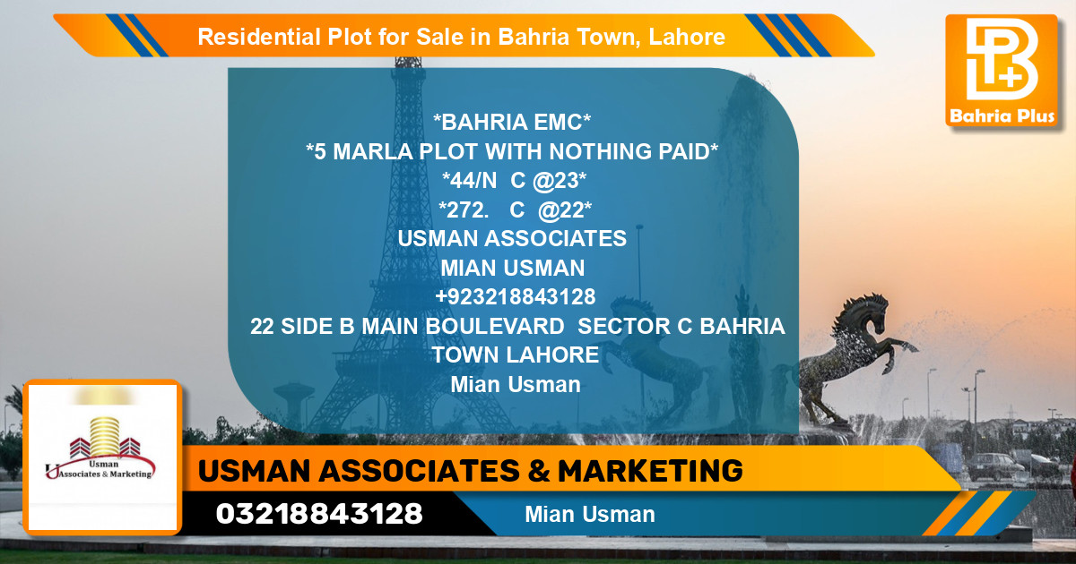 Residential Plot for Sale in Bahria Town, Lahore - (BP-119374)