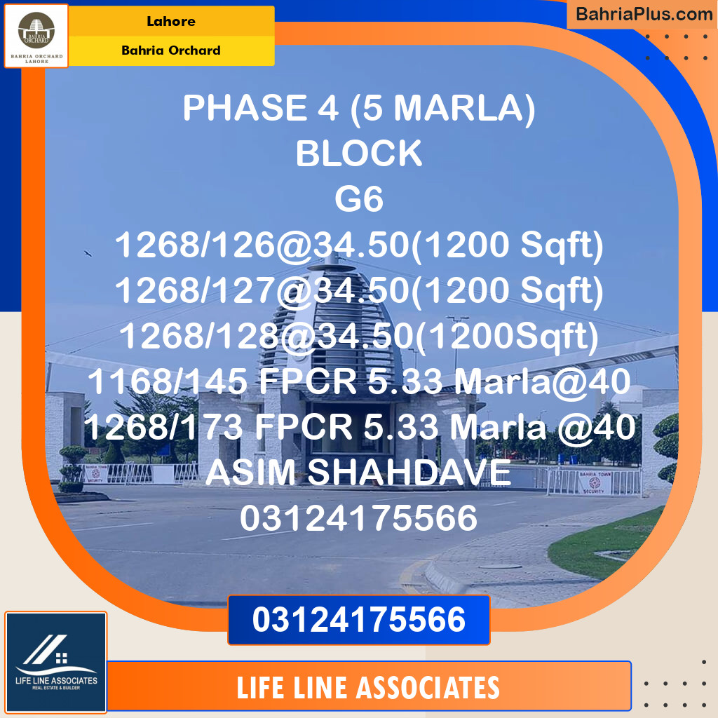 Residential Plot for Sale in Bahria Orchard, Lahore - (BP-119386)