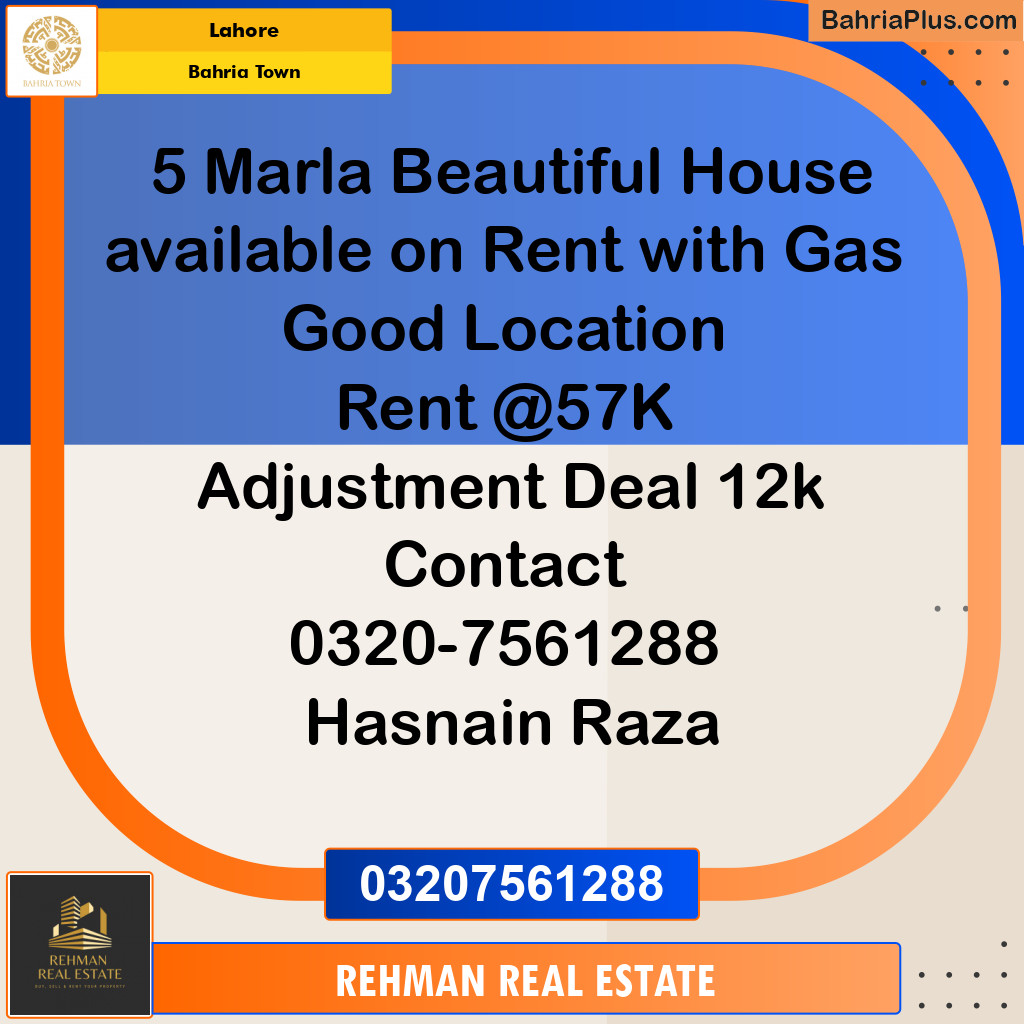 Residential House for Rent in Bahria Town, Lahore - (BP-119420)
