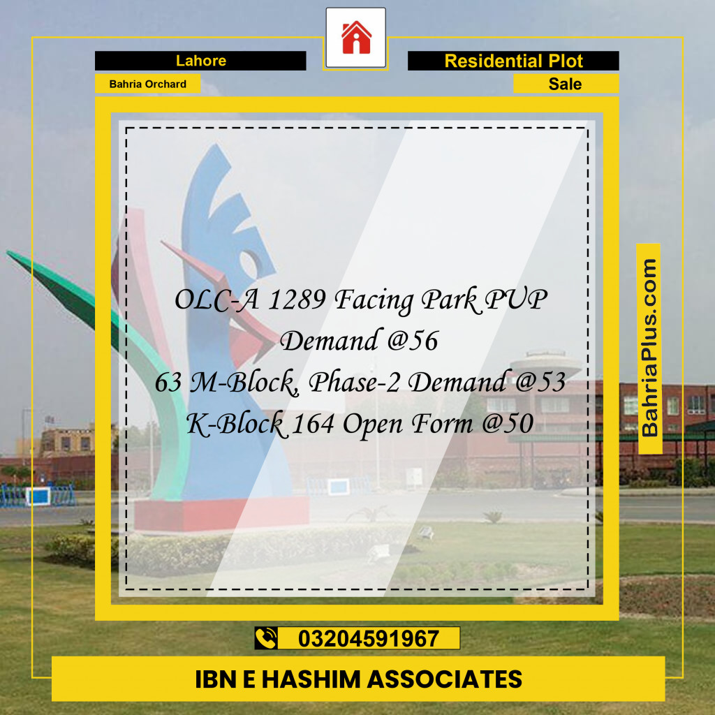 Residential Plot for Sale in Bahria Orchard, Lahore - (BP-119500)