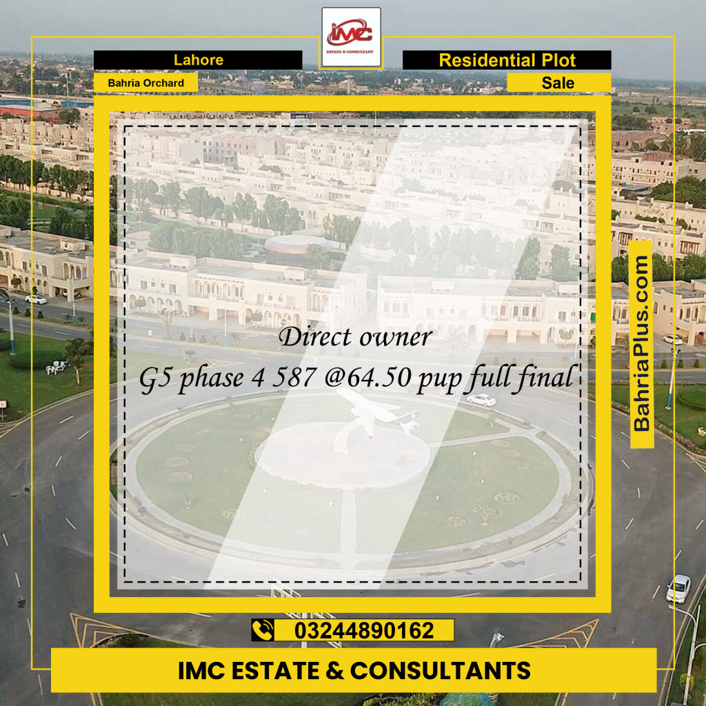 Residential Plot for Sale in Bahria Orchard, Lahore - (BP-119552)