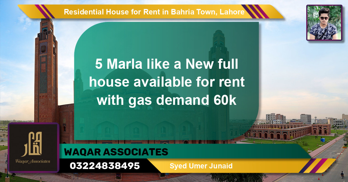 Residential House for Rent in Bahria Town, Lahore - (BP-119566)